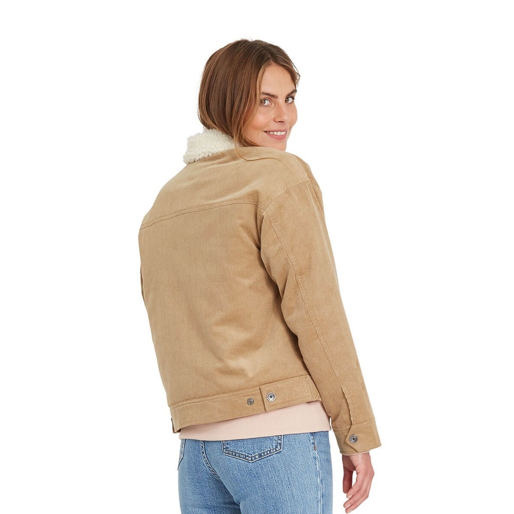 Eddie Bauer- Cozy Faux Suede Sherpa Lined Military Westy Trucker Jacket size M
